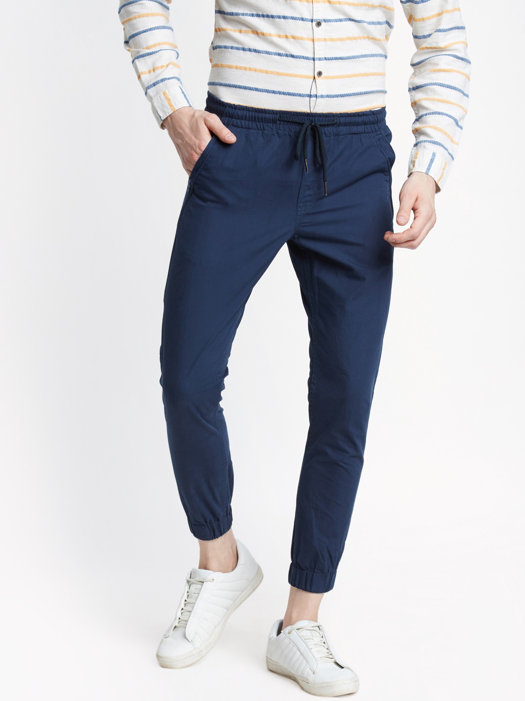 

Urban Ranger by pantaloons Men Navy Blue Regular Fit Solid Joggers