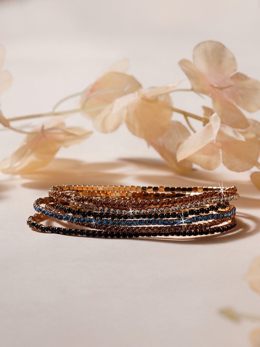 

Accessorize Set Of 6 Crystals Bracelets, Gold