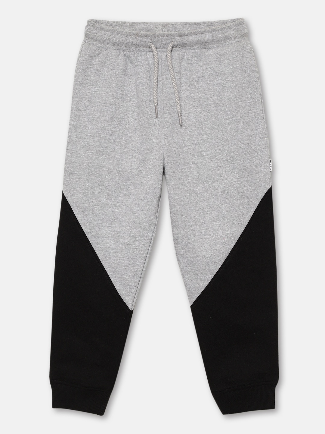 

mackly Boys Colourblocked Mid Rise Pure Cotton Joggers, Blue