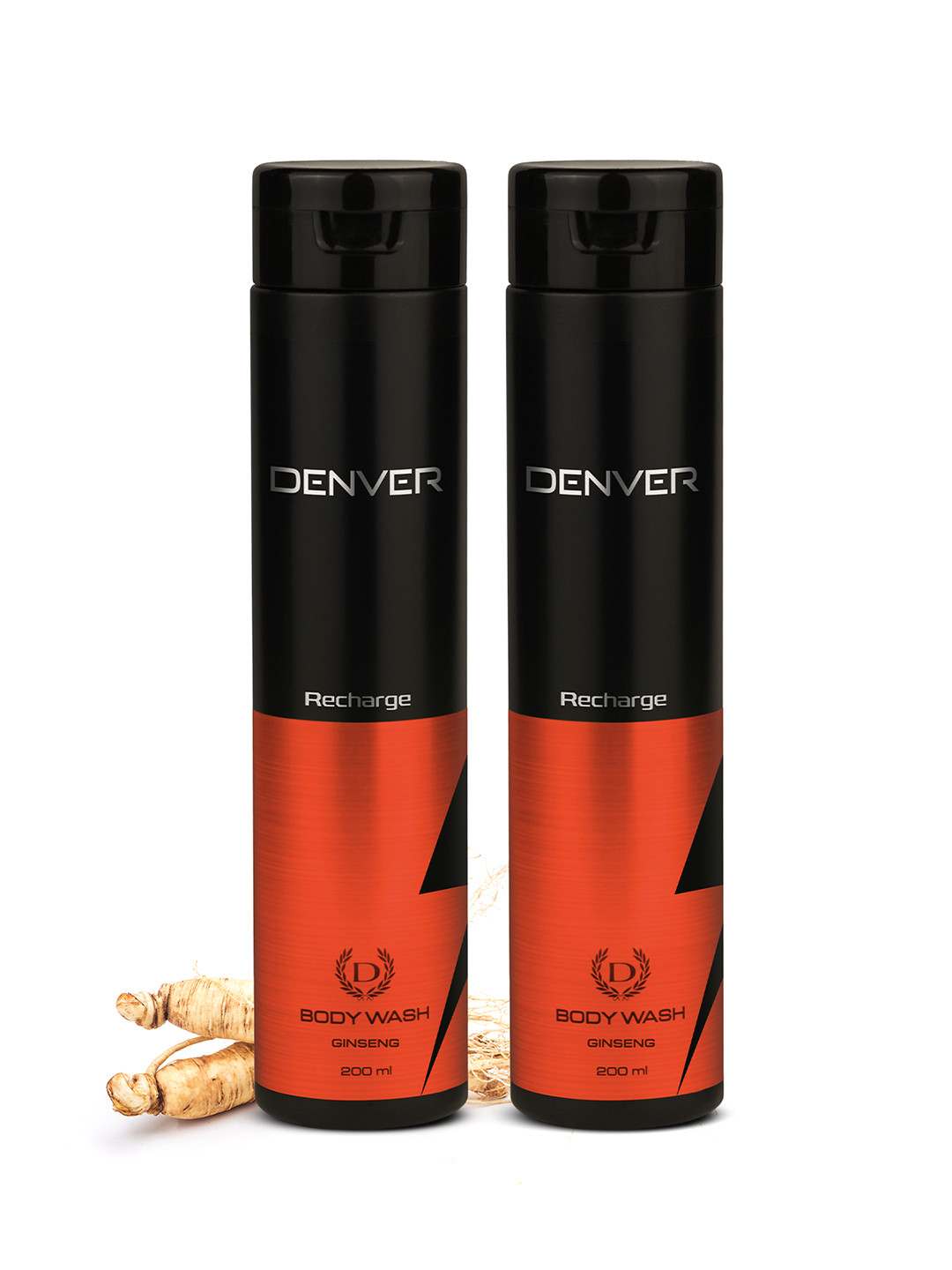

Denver Set of 2 Recharge Body Wash with Ginseng - 200ml each, Black