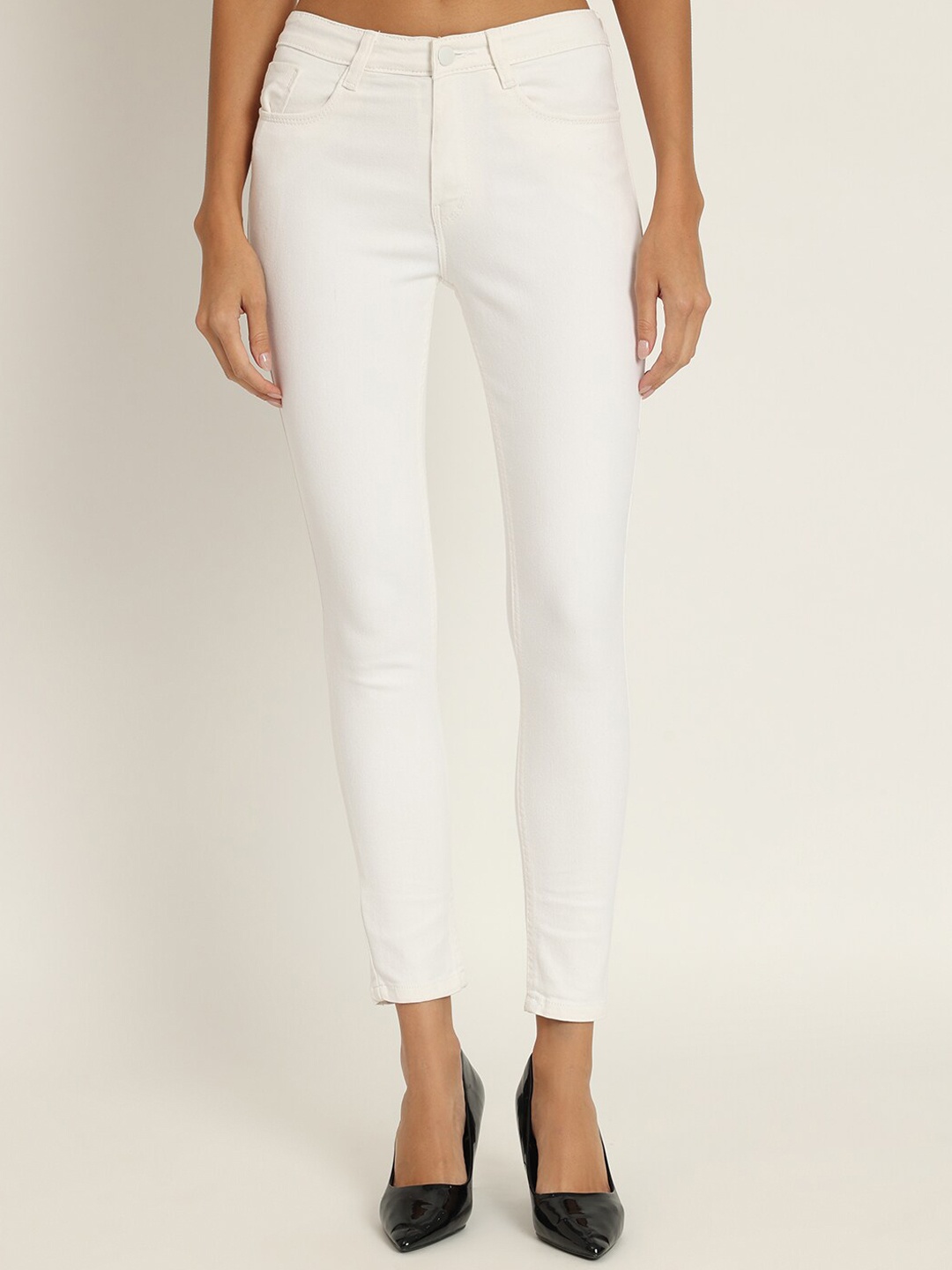 

AngelFab Women Jean Skinny Fit High-Rise Stretchable Cotton Jeans, White