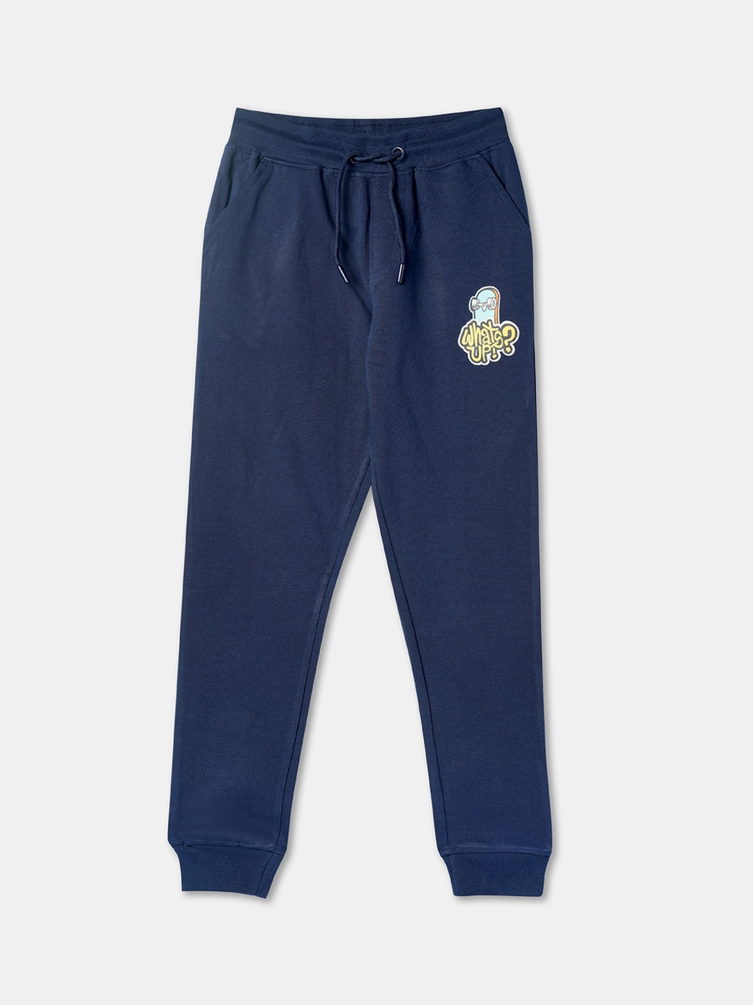 

R&B Boys Mid-Rise Cotton Joggers, Blue