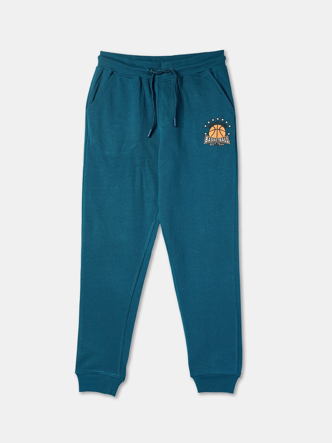 

R&B Boys Mid-Rise Cotton Joggers, Green