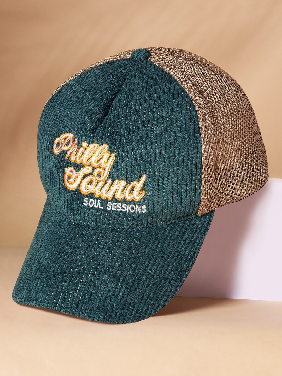 

BYFORD by Pantaloons Men Colourblocked Baseball Cap With Embroidered Details, Green