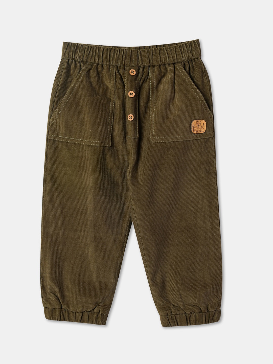 

R&B Infant Boys Mid-Rise Cotton Relaxed-Fit Joggers, Olive