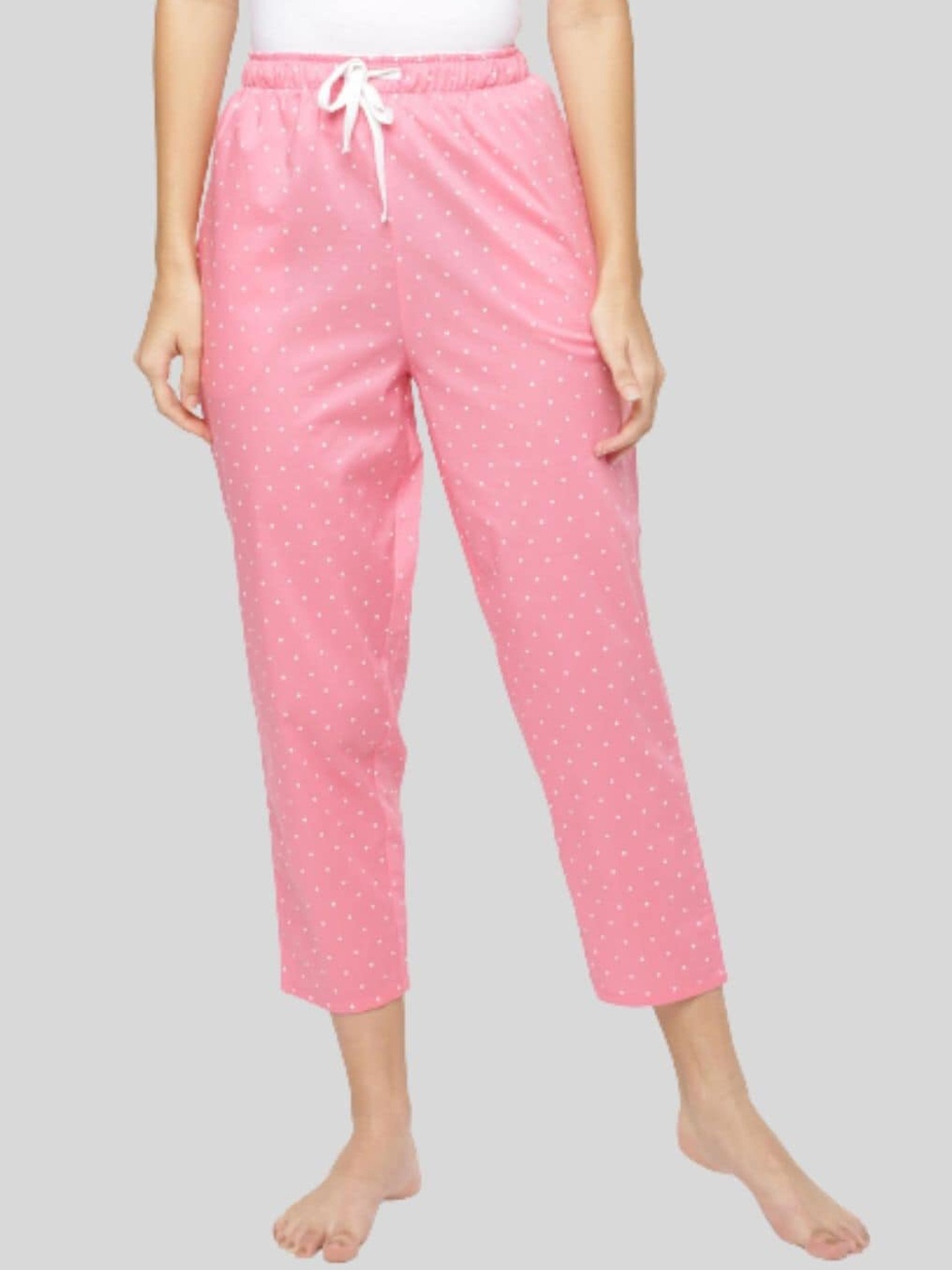 

Bareblow Women Printed Cotton Lounge Pants, Pink