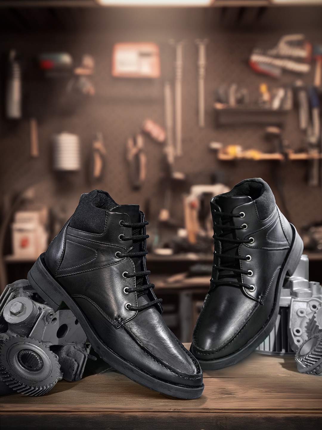 

Roadster Men Flat Boots, Black