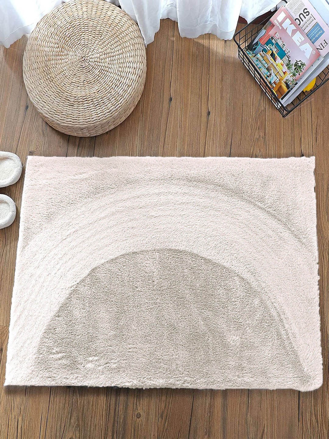 

LUXEHOME INTERNATIONAL Beige Polyfiber 1000 GSM Bath Rugs