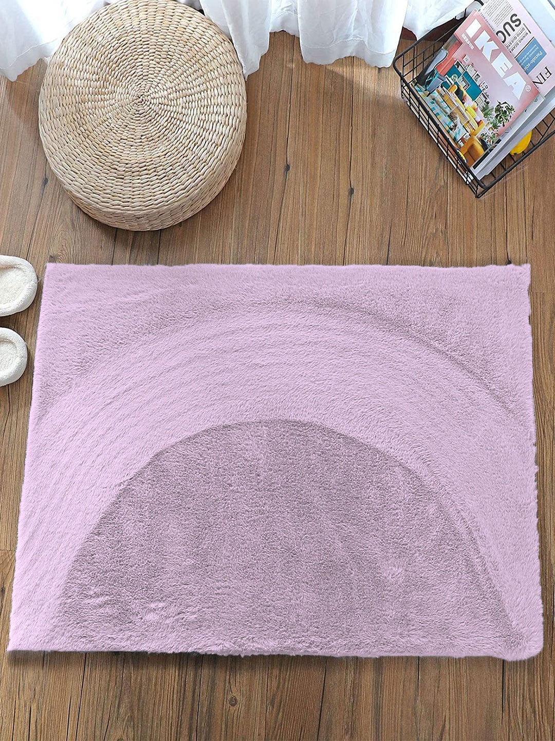 

LUXEHOME INTERNATIONAL Purple Polyfiber 1000 GSM Bath Rugs