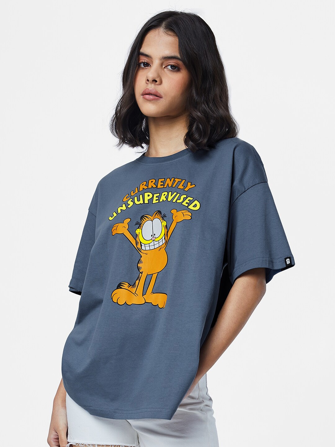 

The Souled Store Graphic Printed Pure Cotton T-Shirt, Grey