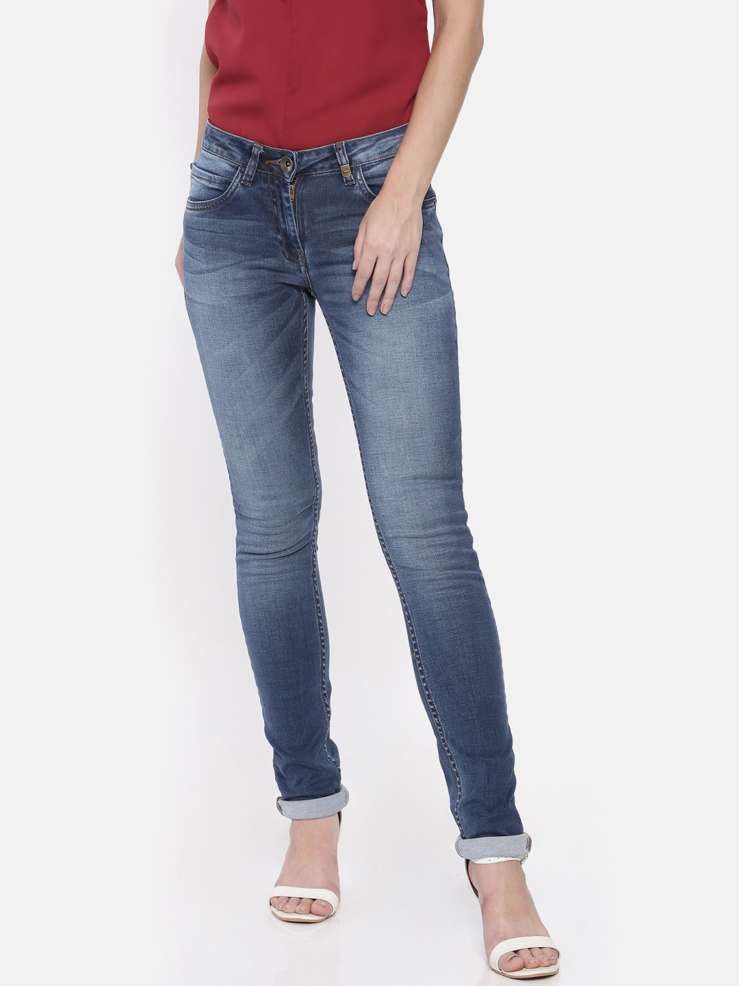 

Park Avenue Women Blue Super Skinny Fit Mid-Rise Clean Look Jeans