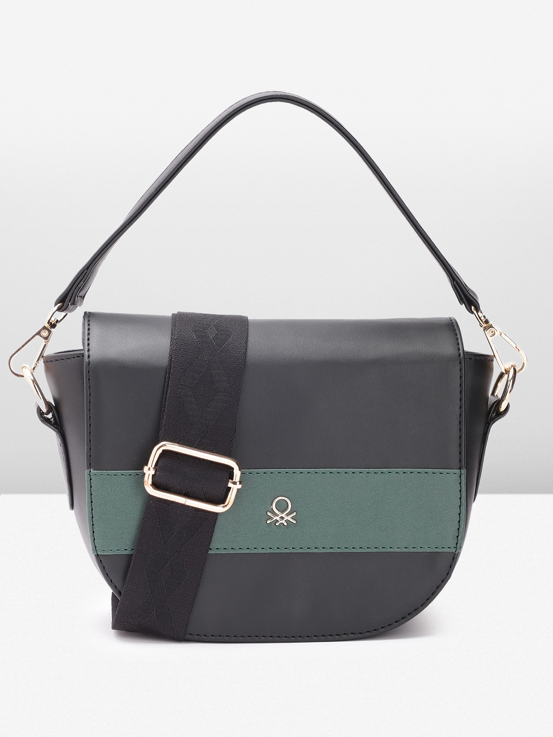 

United Colors of Benetton Solid Satchel, Black