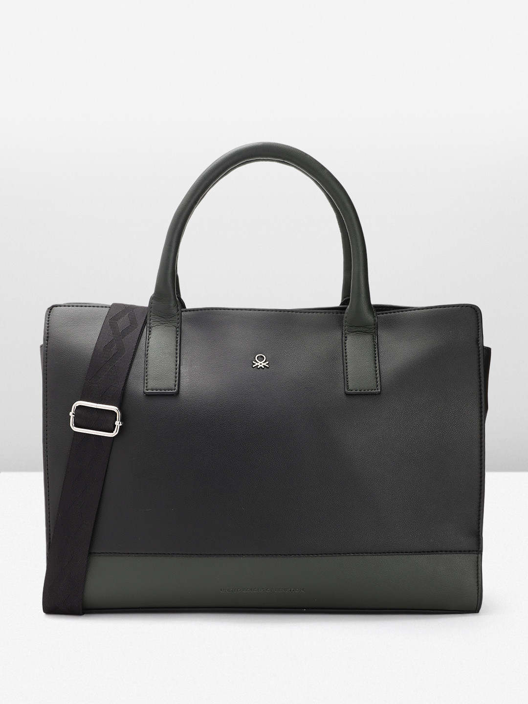 

United Colors of Benetton Colourblocked Handheld Bag, Black