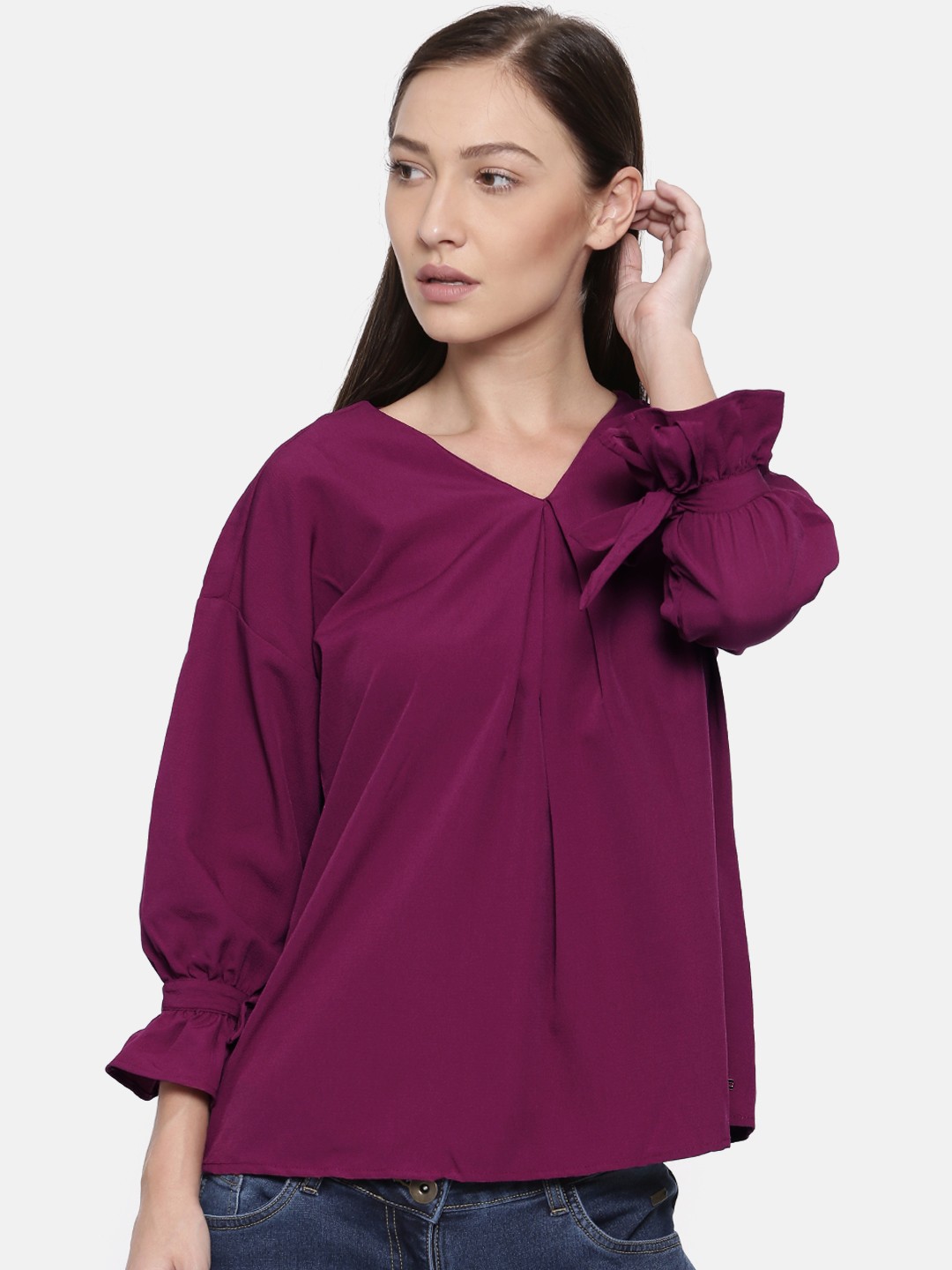 

Park Avenue Woman Purple Solid Top