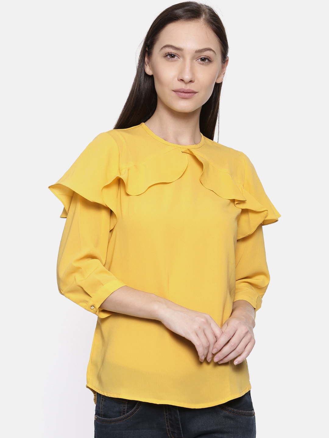 

Park Avenue Woman Yellow Solid Top