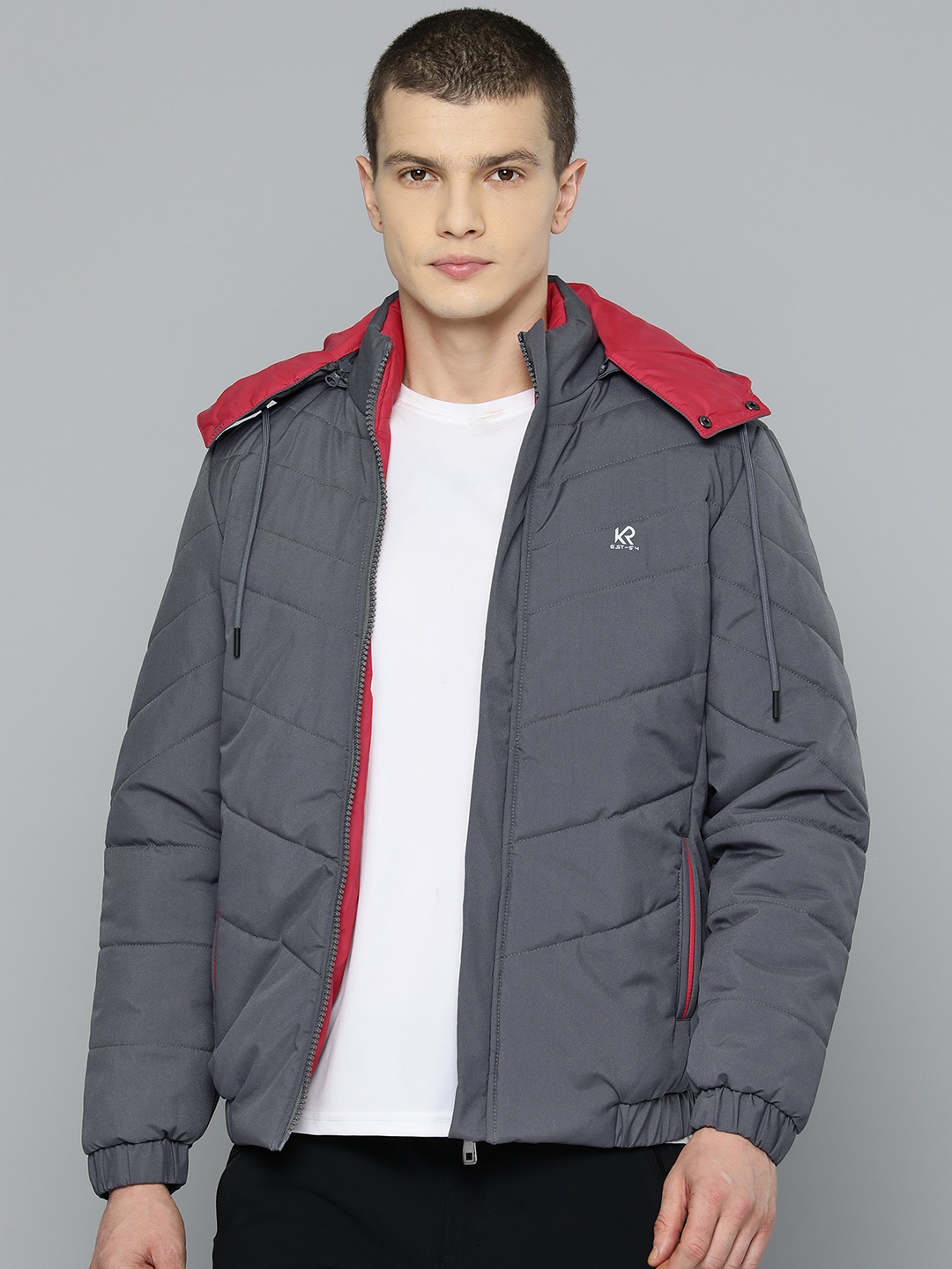 

Fort Collins Men Padded Jacket with Detachable Hood, Grey