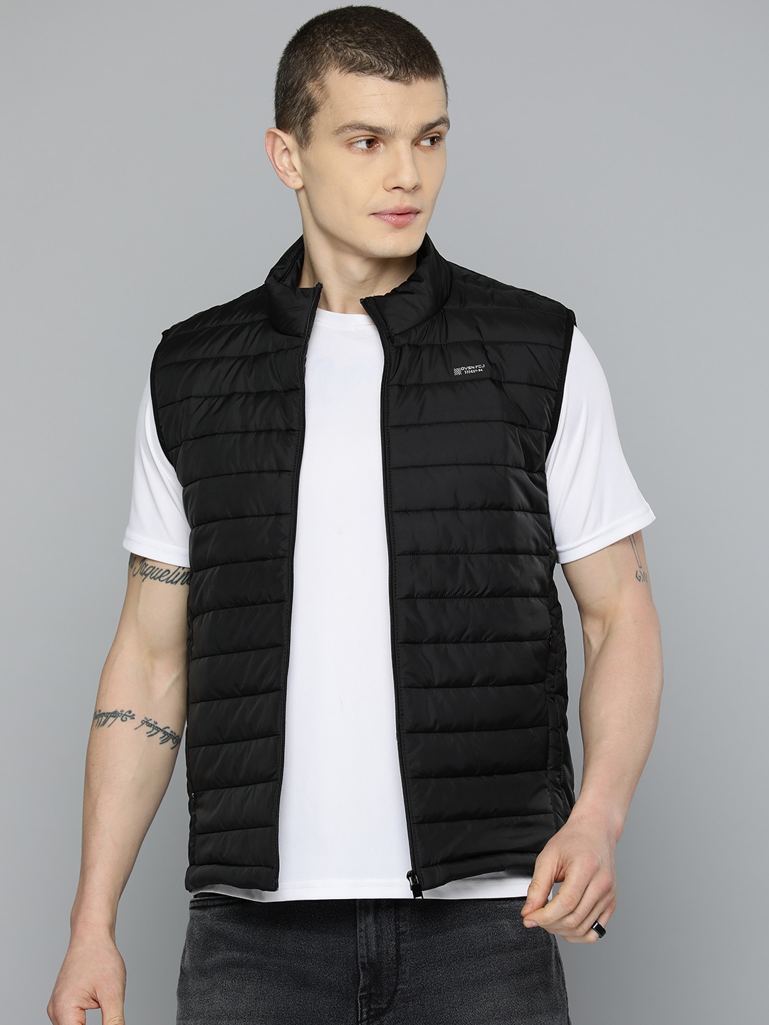 

Fort Collins Sleeveless Mock Collar Padded Jacket, Black