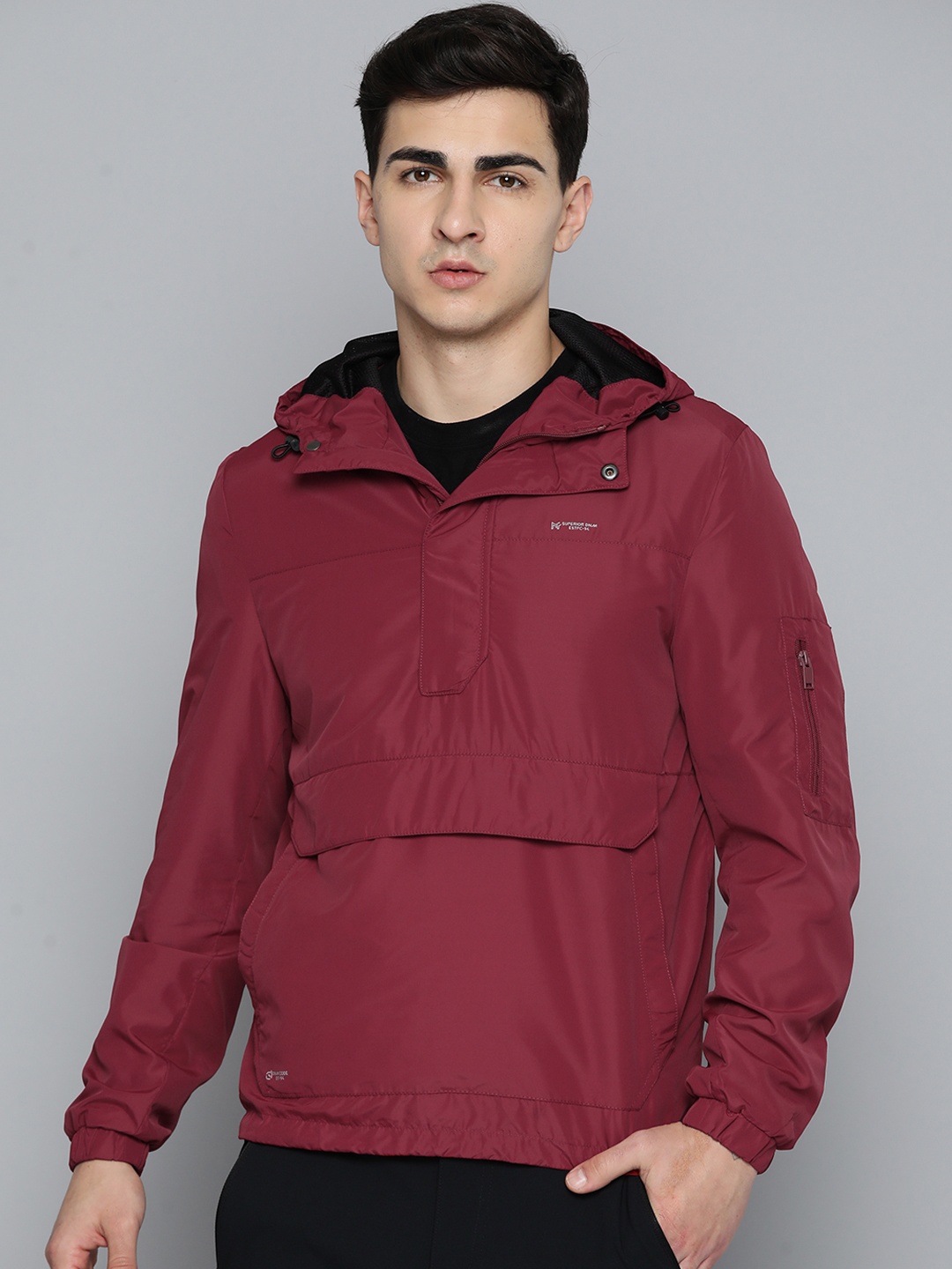 

Fort Collins Hooded Lightweight Sporty Jacket, Burgundy