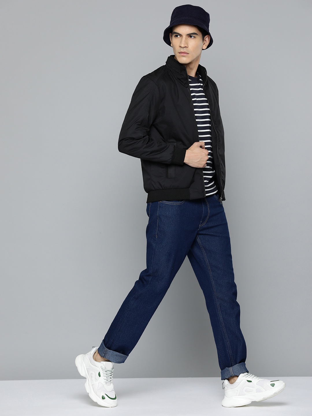 

Fort Collins Stand Collar Bomber Jacket, Black