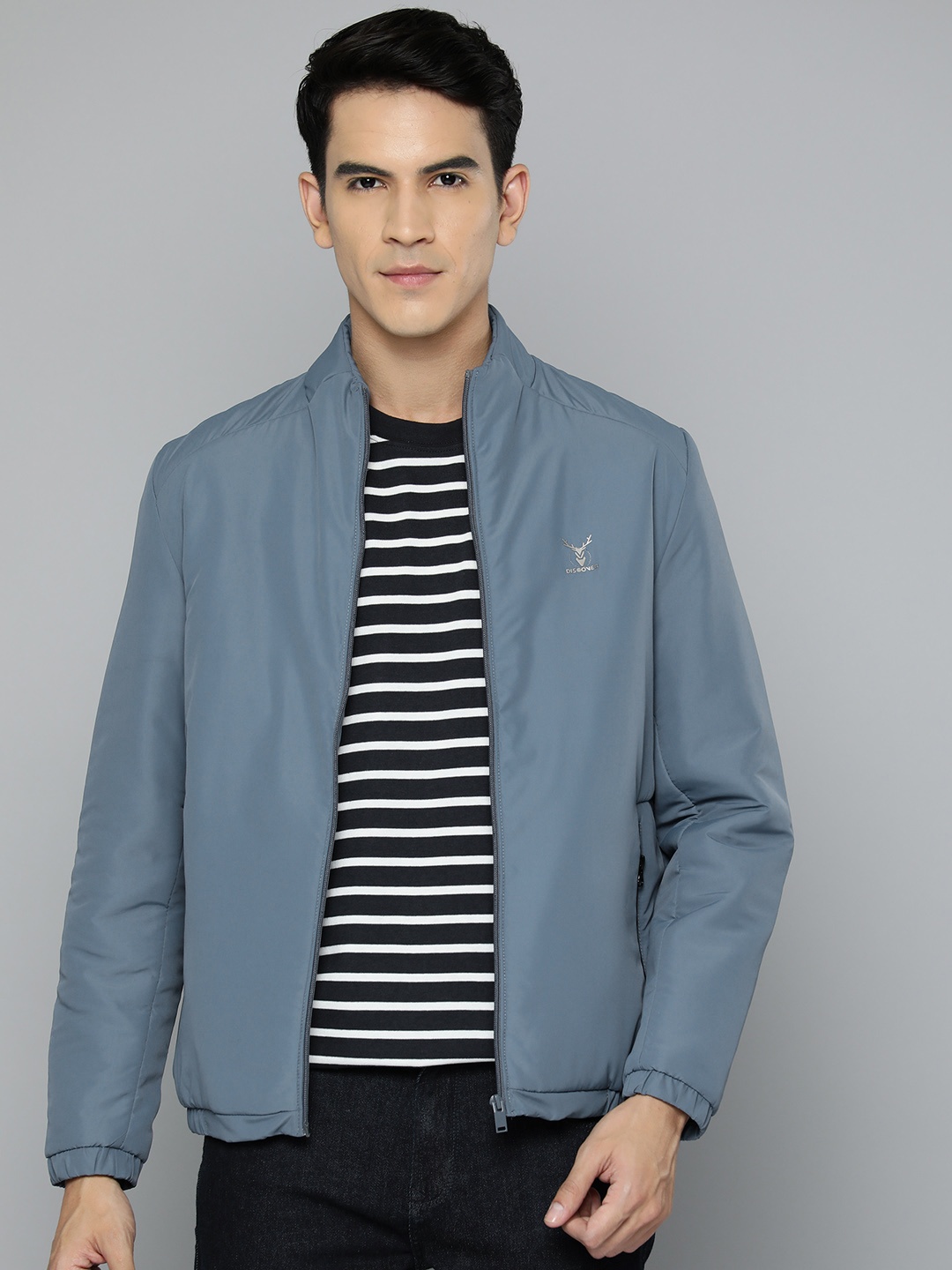 

Fort Collins Stand Collar Tailored Jacket, Blue