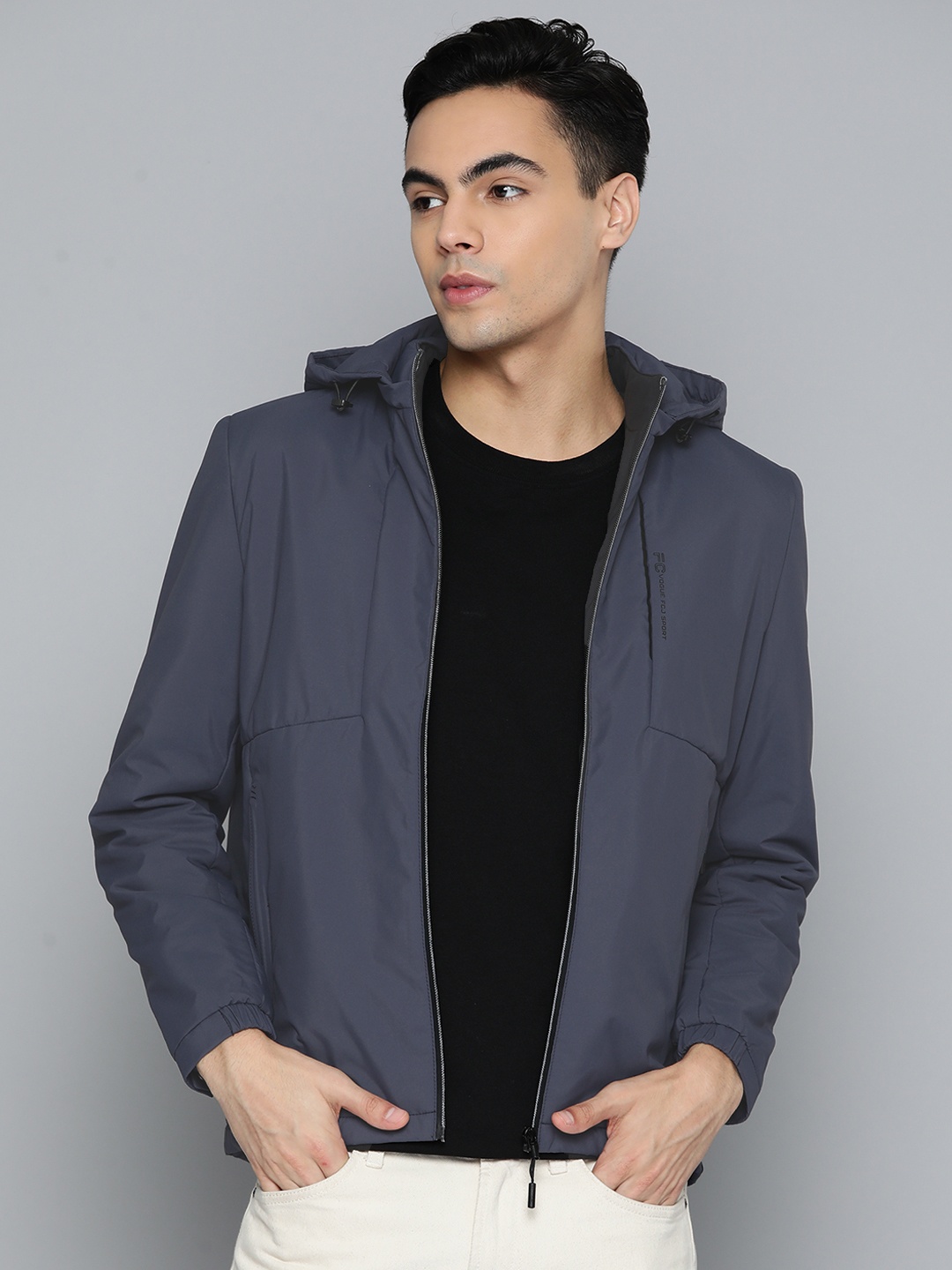 

Fort Collins Men Tailored Jacket with Detachable Hood, Navy blue