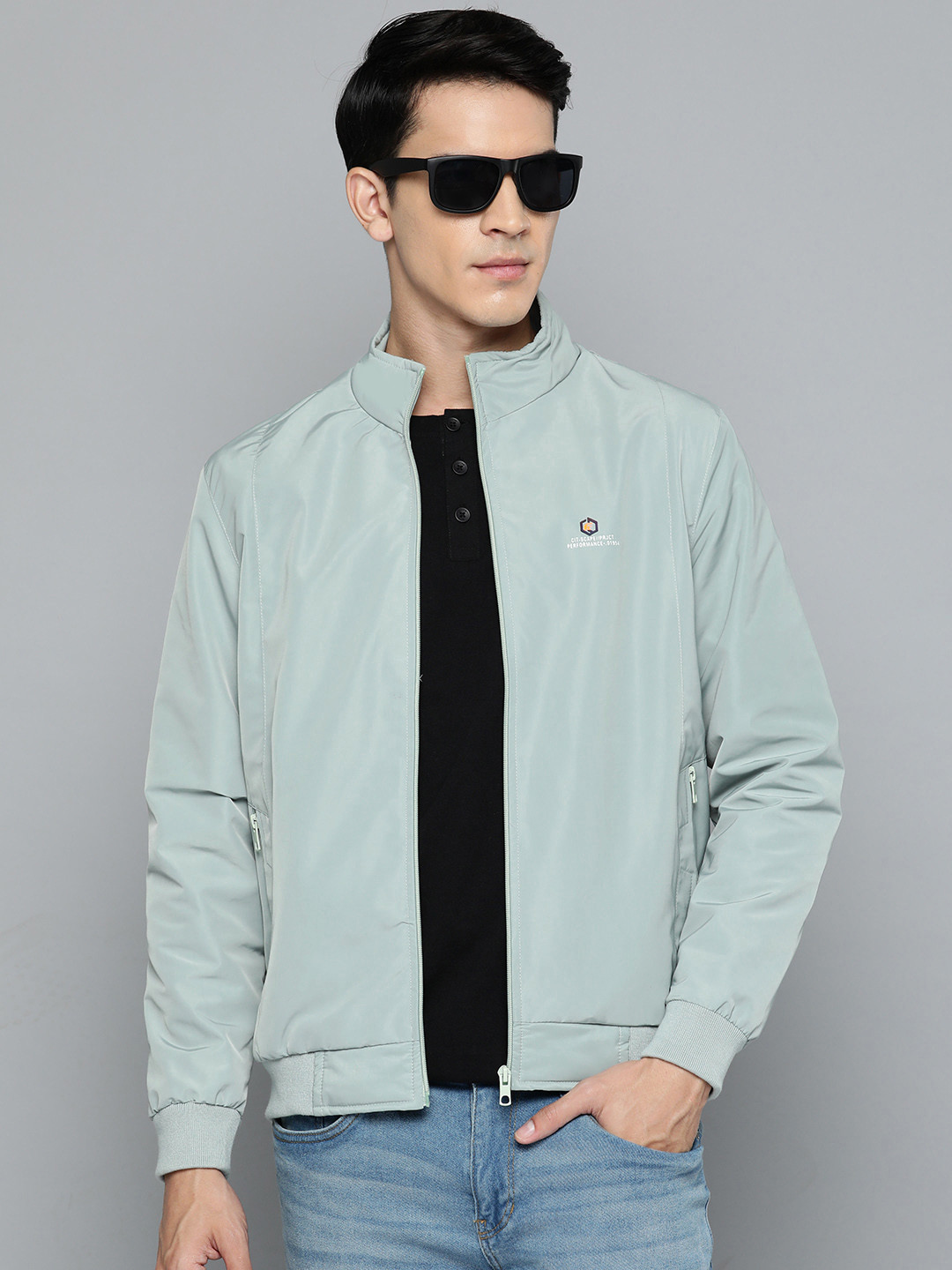 

Fort Collins Mock Collar Bomber Jacket, Green
