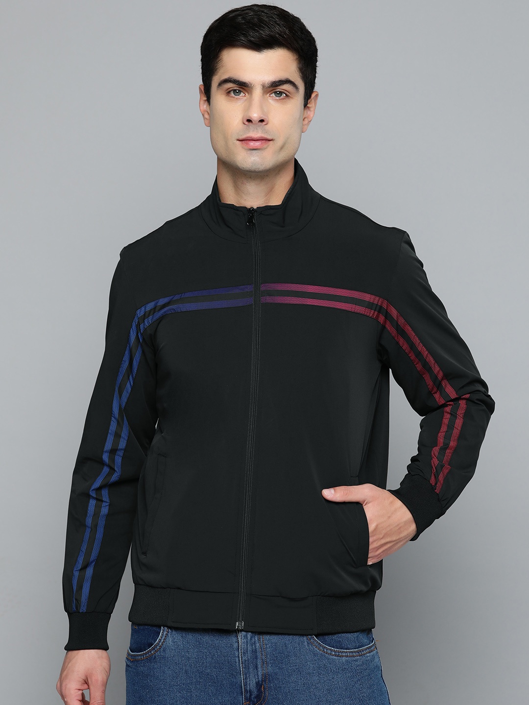 

Fort Collins Mock Collar Bomber Jacket, Black