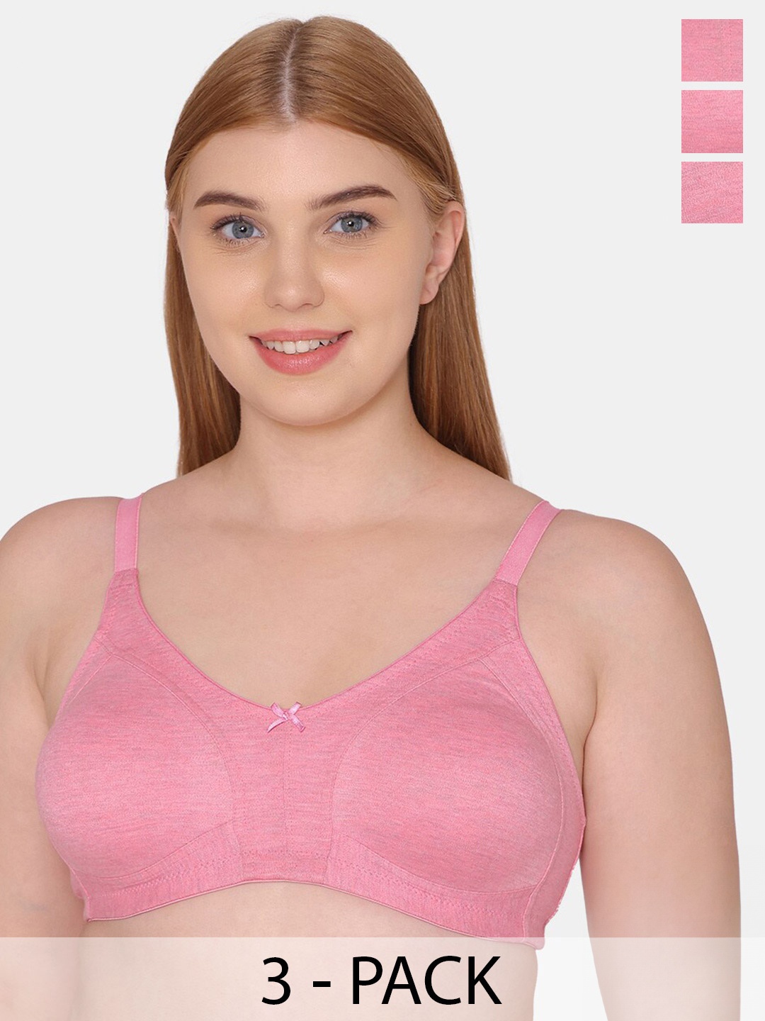 

Tweens Pack Of 3 Full Coverage All Day Comfort Cotton Bra, Pink