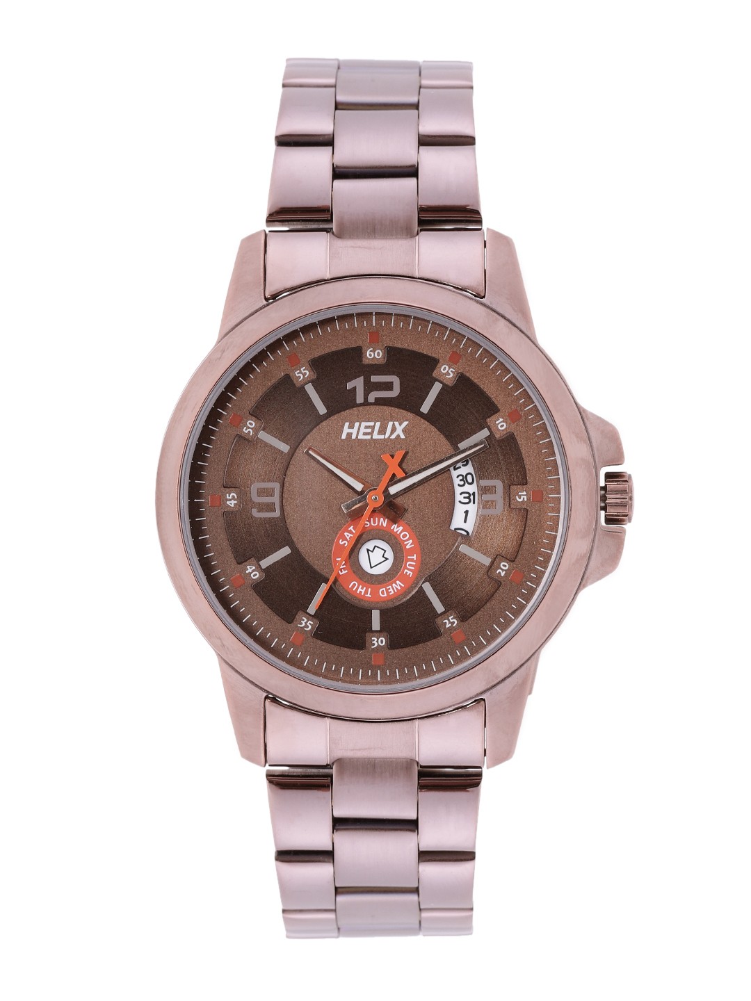 

Helix Men Brown Dial & Bracelet Style Straps Analogue Watch TW023HG22