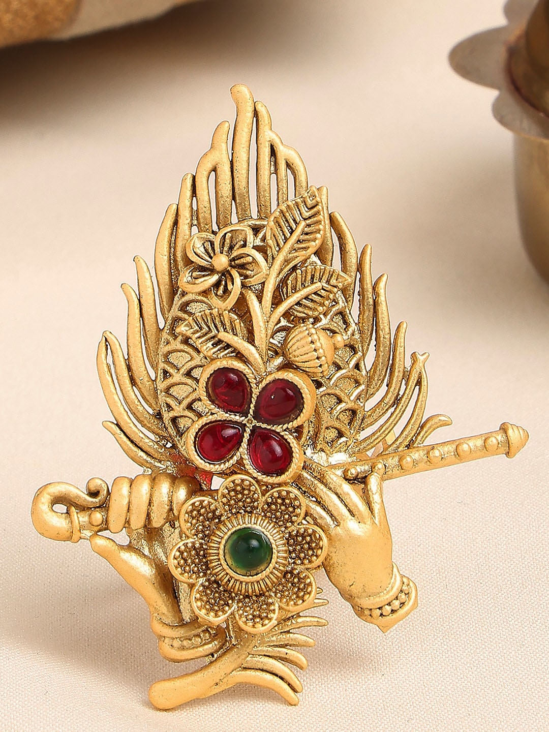 

OOMPH Gold-Plated Stone-Studded Adjustable Finger Ring