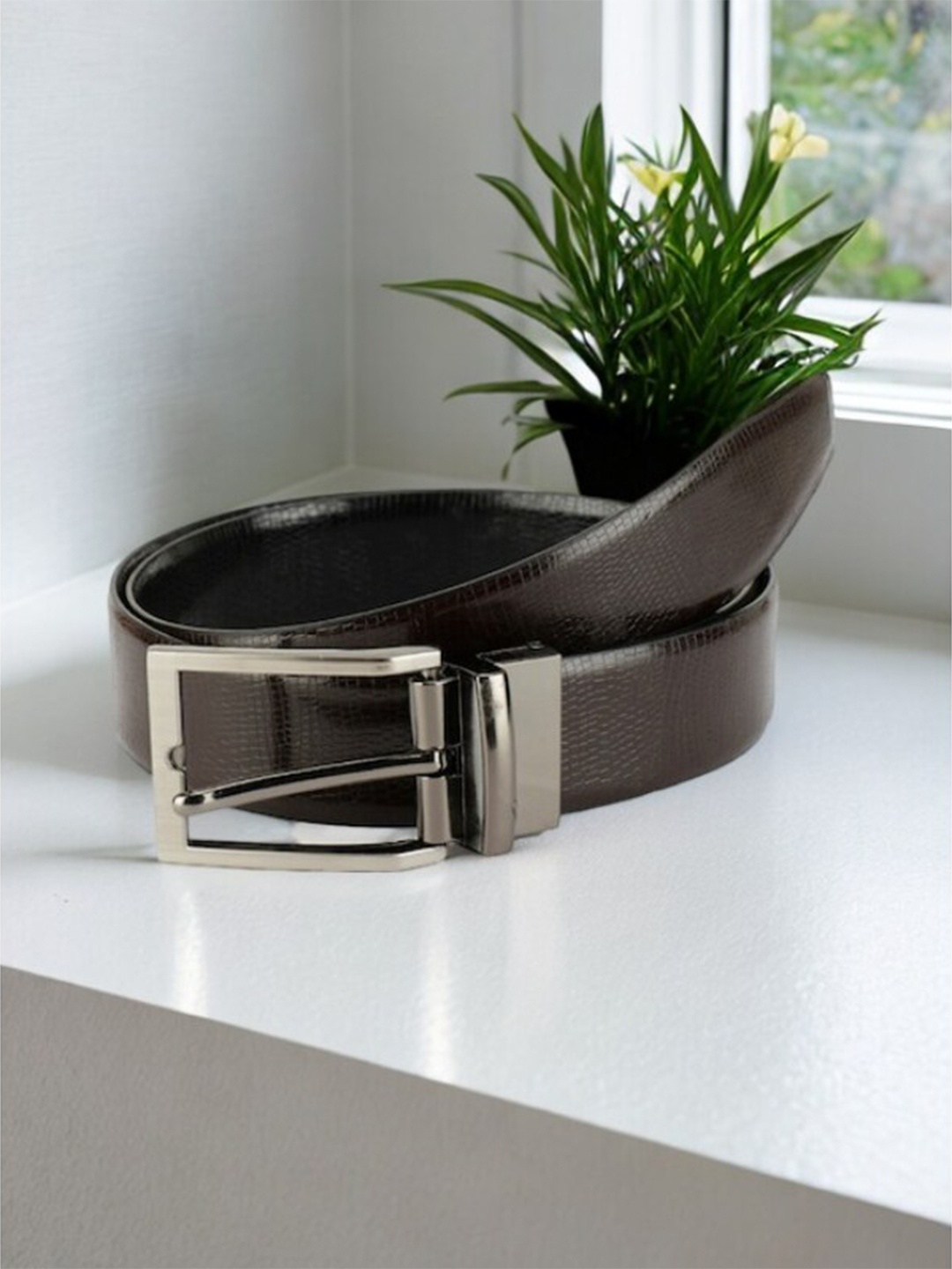 

Kastner Men Textured PU Reversible Formal Belt, Black