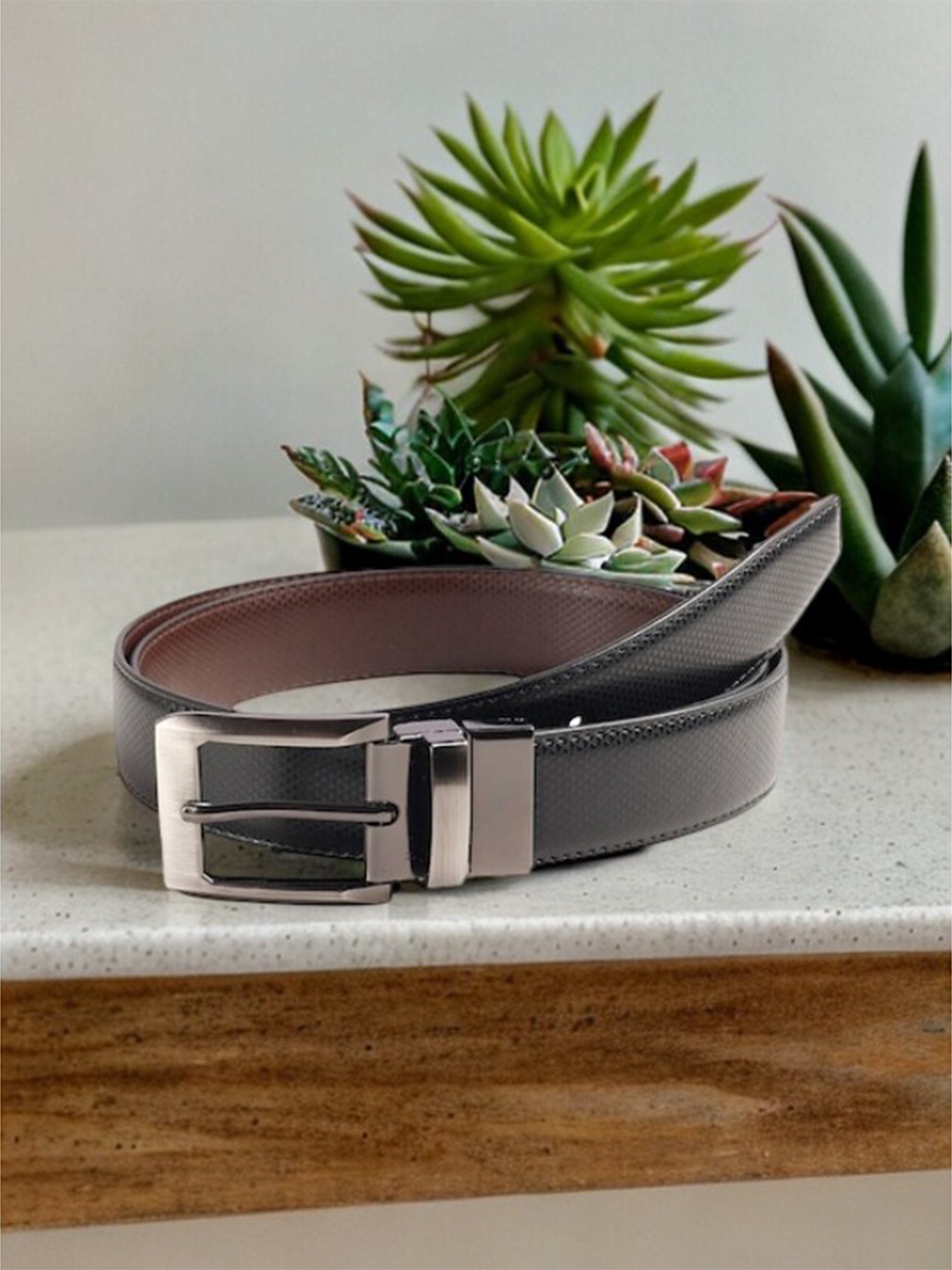 

Kastner Men Textured Reversible Formal Belt, Black