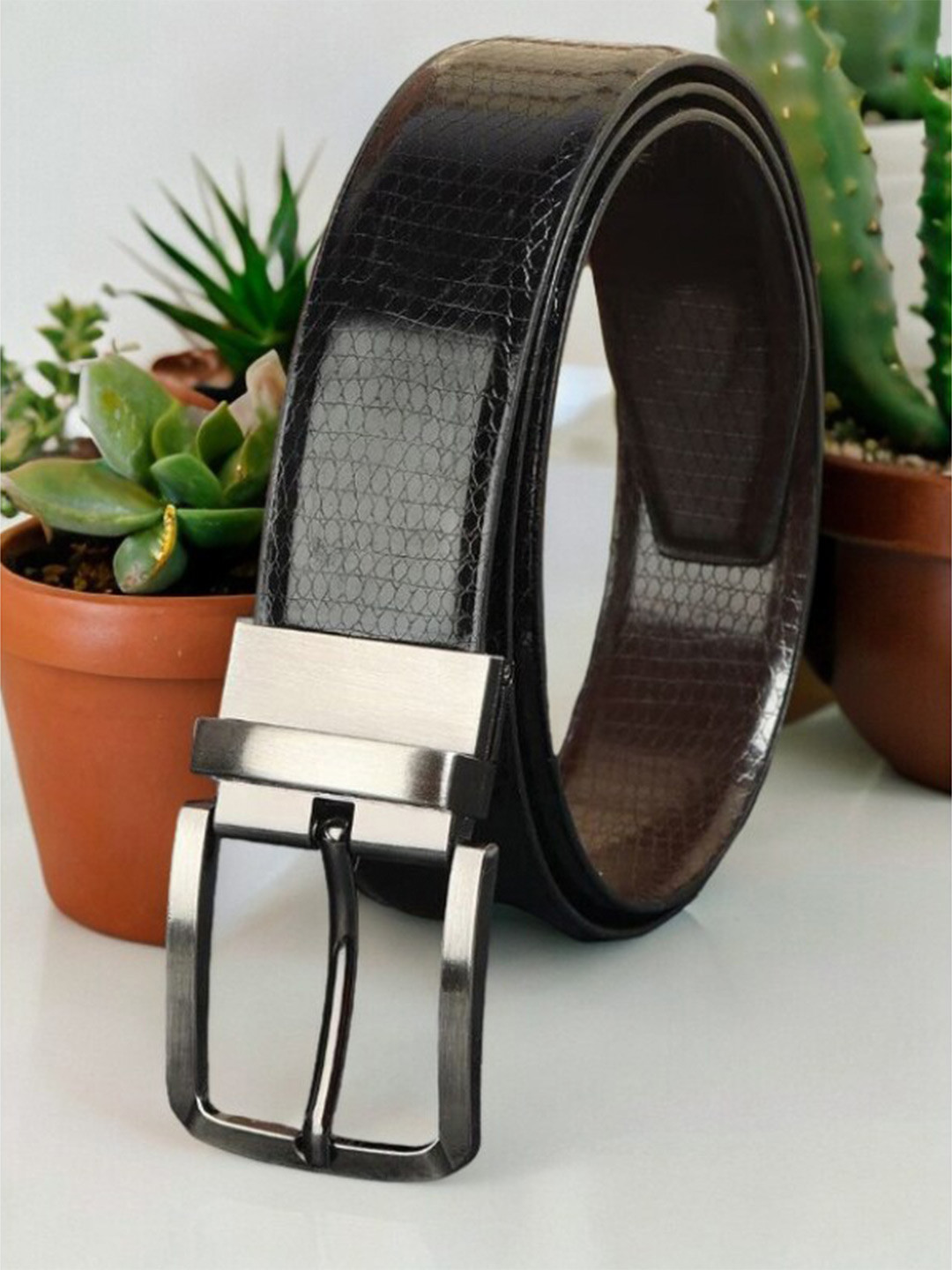 

Kastner Men Textured Reversible Formal Belt, Black