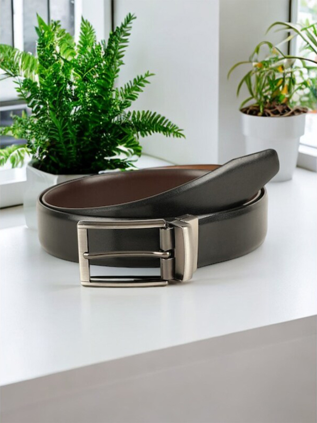 

Kastner Men PU Reversible Formal Belt, Black
