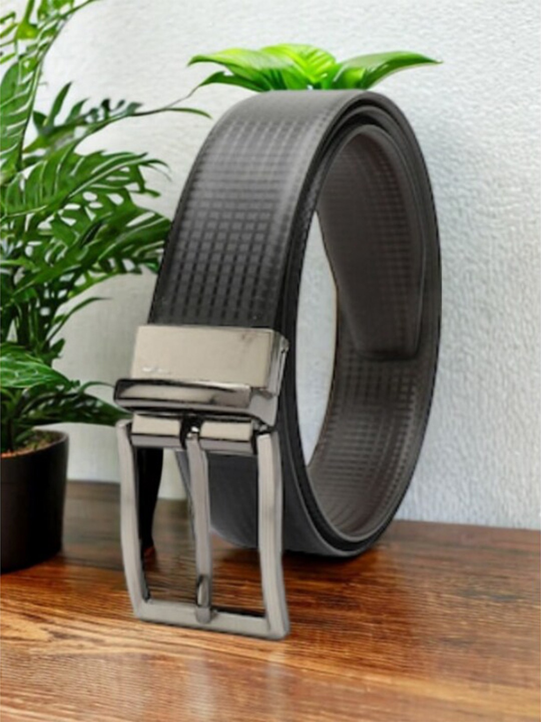 

Kastner Men Textured PU Reversible Formal Belt, Black