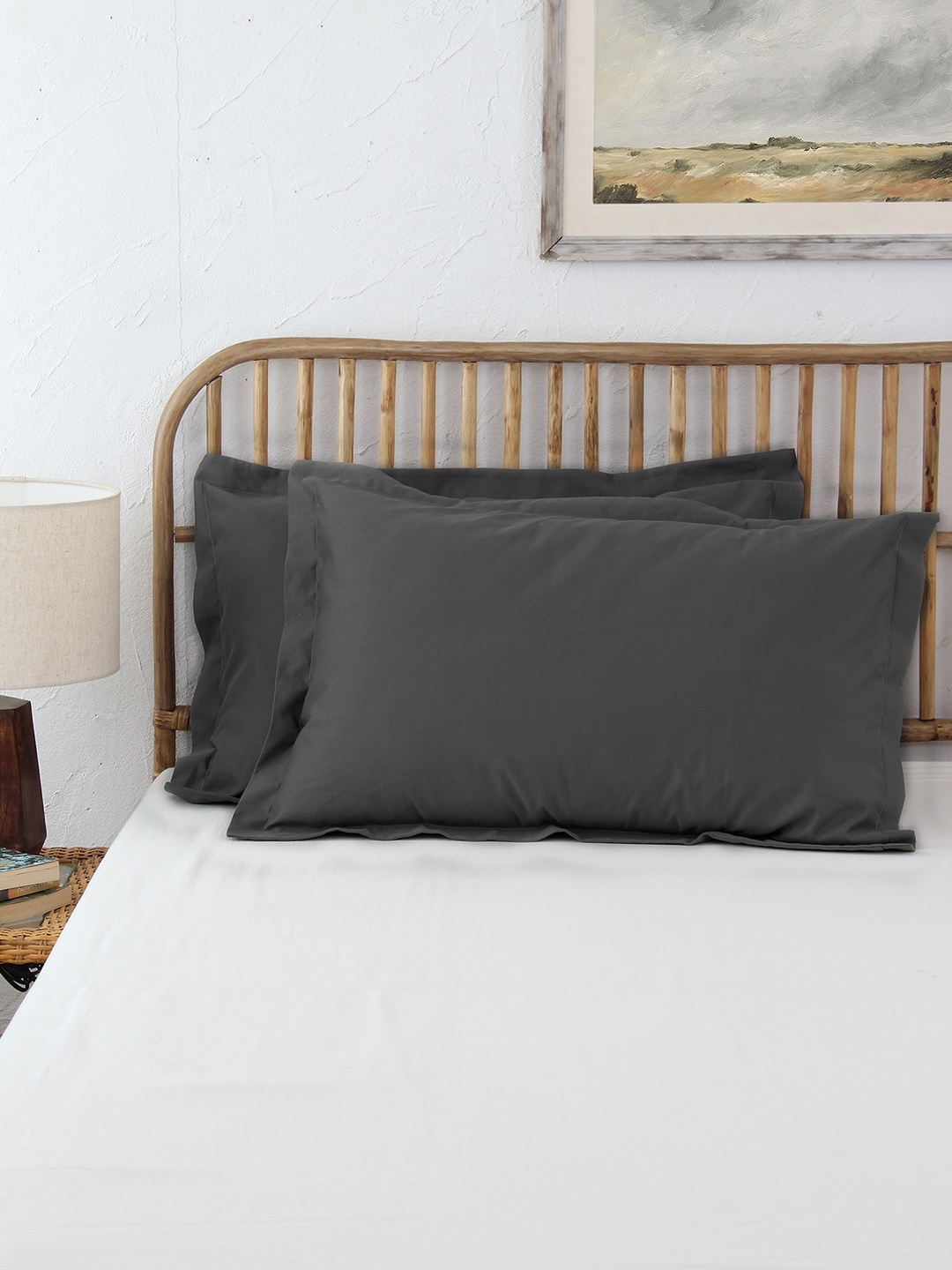 

House This Pepper Grey 2 Pieces Pure Cotton Pillow Covers