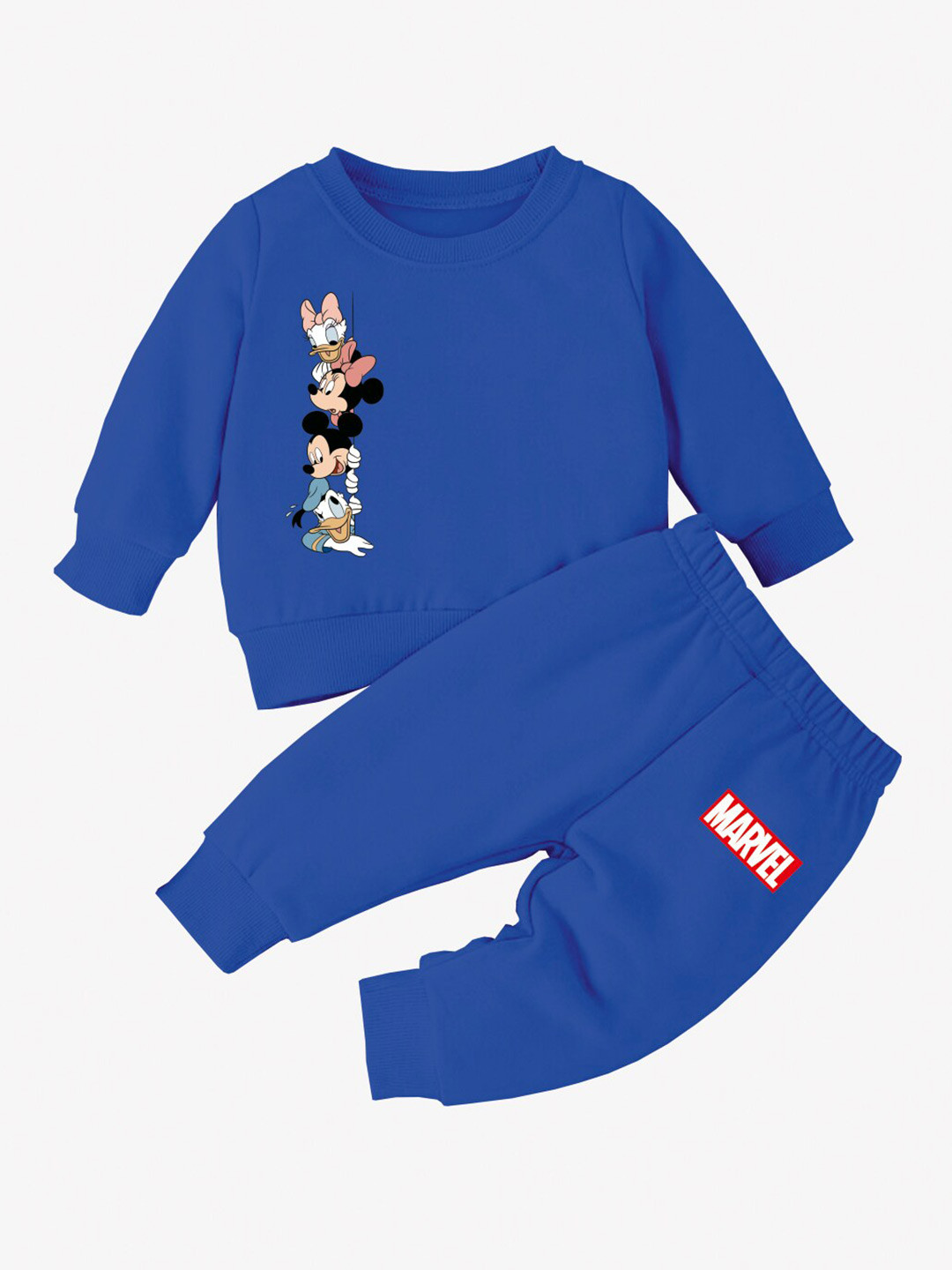 

Minicult Kids Mickey Mouse Printed T-shirt with Pyjamas, Navy blue