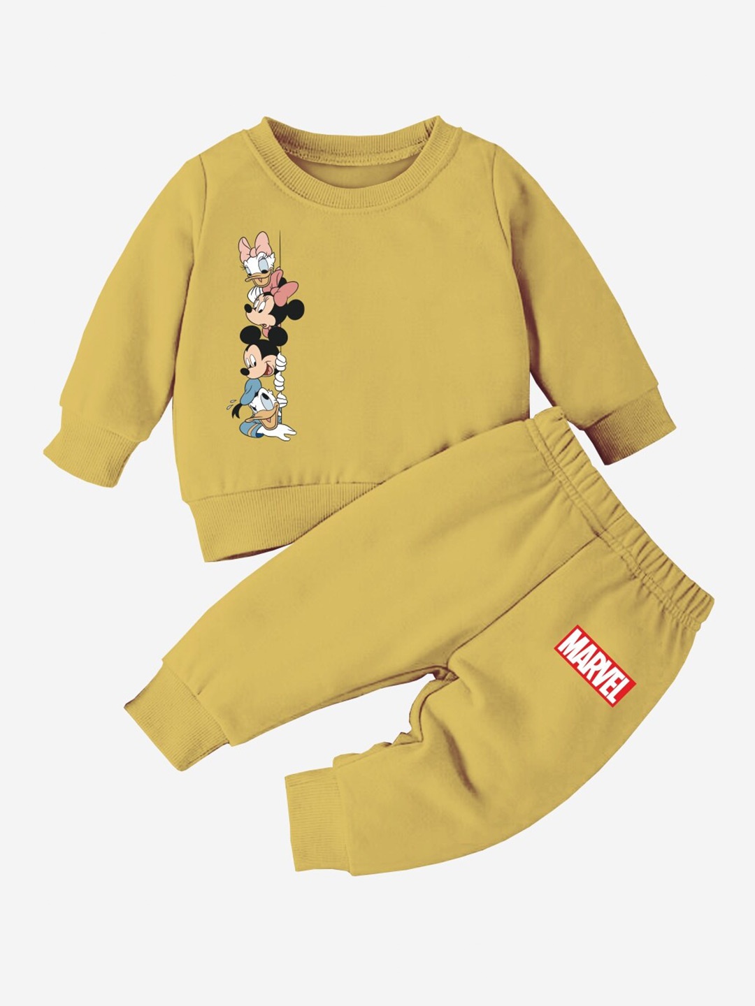 

Minicult Kids Mickey Mouse Printed T-shirt with Pyjamas, Yellow