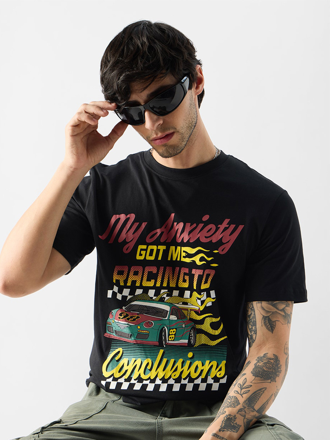 

The Souled Store Typography Printed Pure Cotton T-Shirt, Black