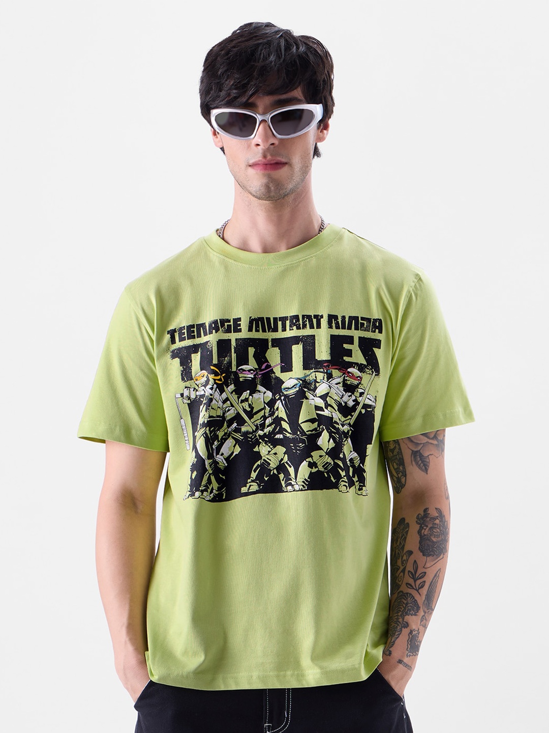 

The Souled Store Graphic Printed Pure Cotton T-shirt, Green