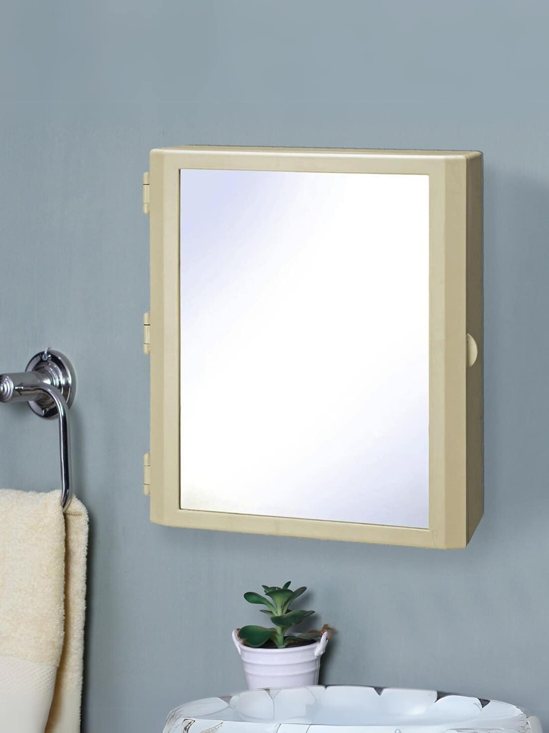 

BRANCO White Rectangle-Shaped Multipurpose Bathroom Cabinet Wall Mirror
