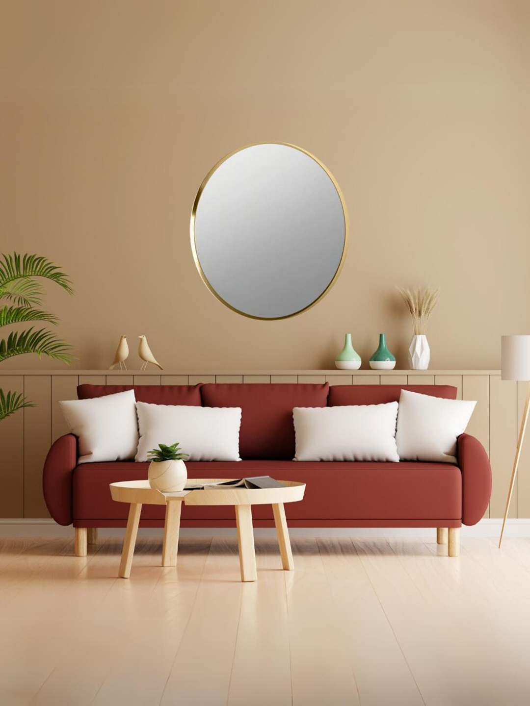 

BRANCO Rose Gold Metal Framed Round Shape Bathroom Wall Mirror