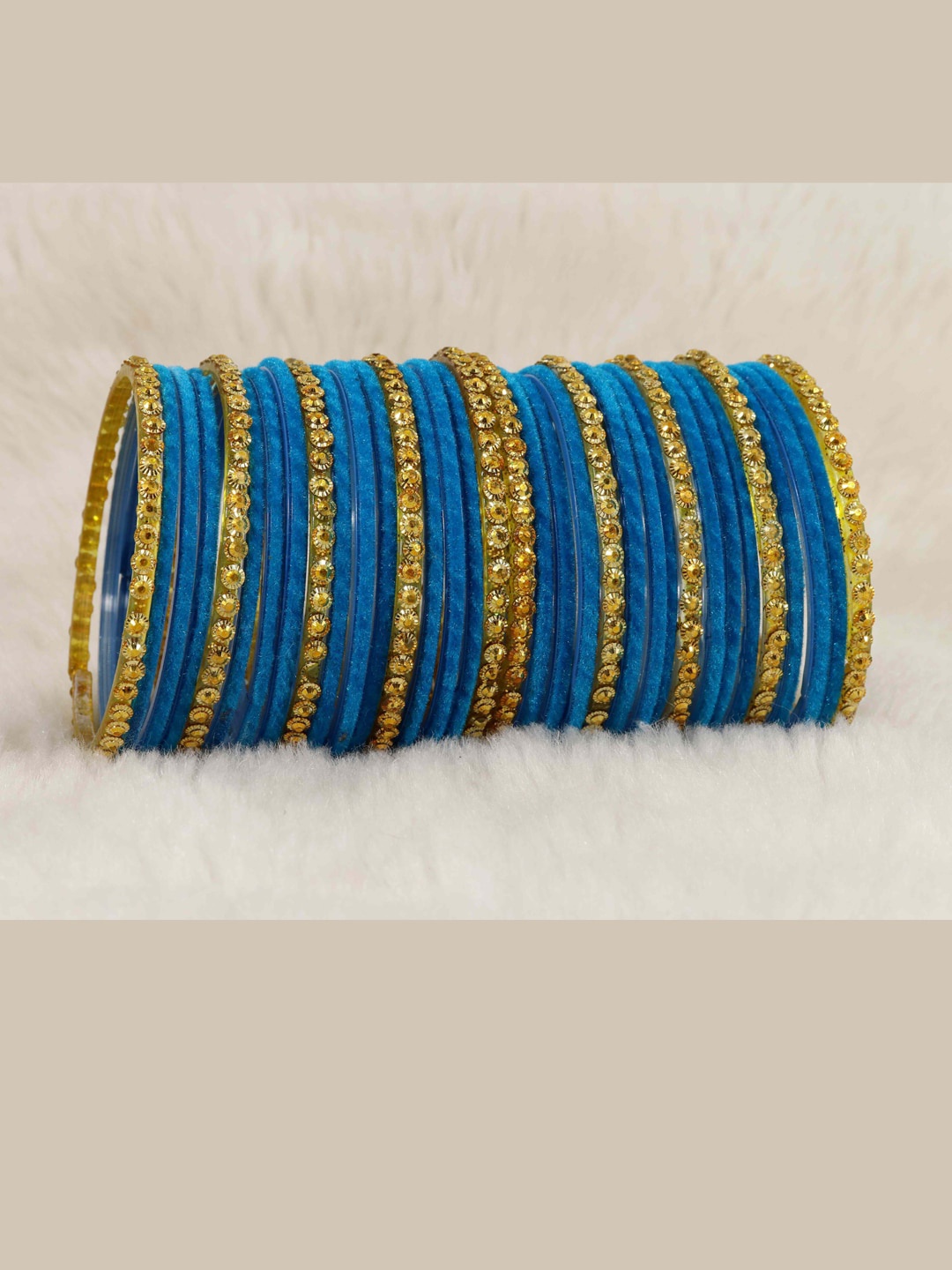 

NMII Set Of 34 Beaded Detail Bangles, Blue