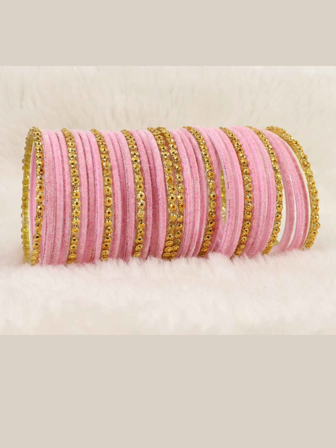 

NMII Set Of 34 Beaded Detail Bangles, Pink