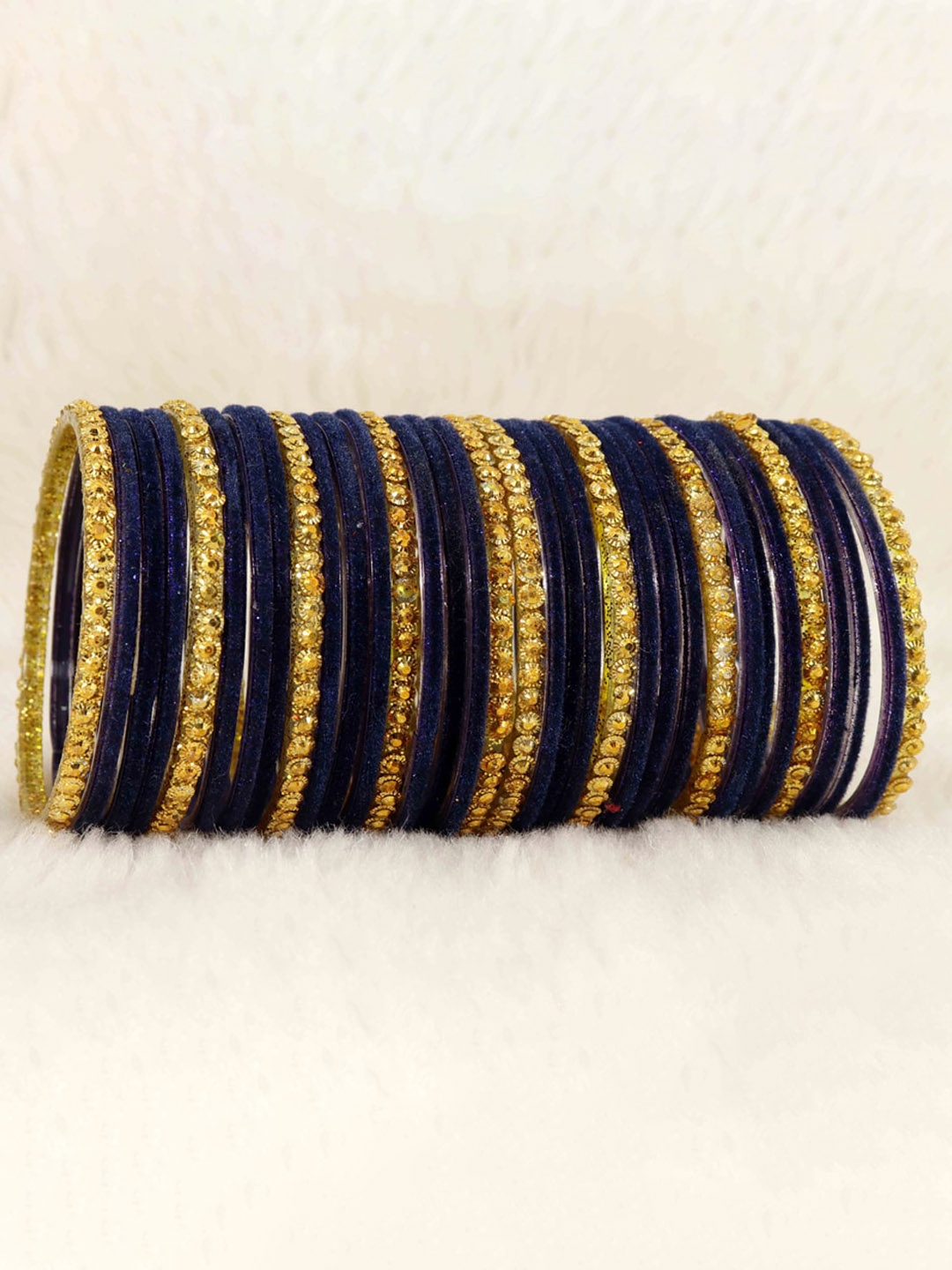 

NMII Set Of 34 Beaded Detail Bangles, Navy blue