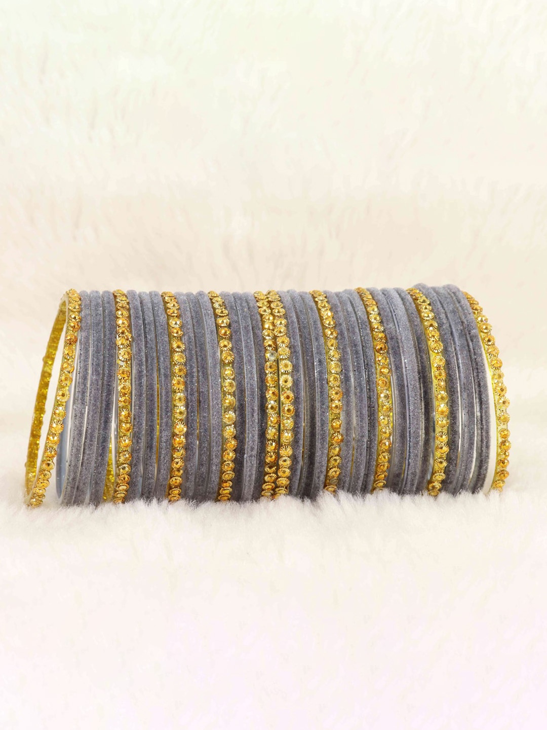 

NMII Set Of 34 Beaded Detail Bangles, Grey