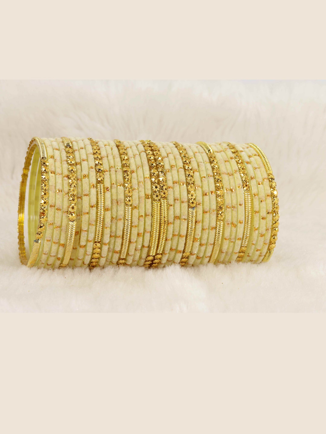 

NMII Set Of 34 Beaded Detail Bangles, Cream