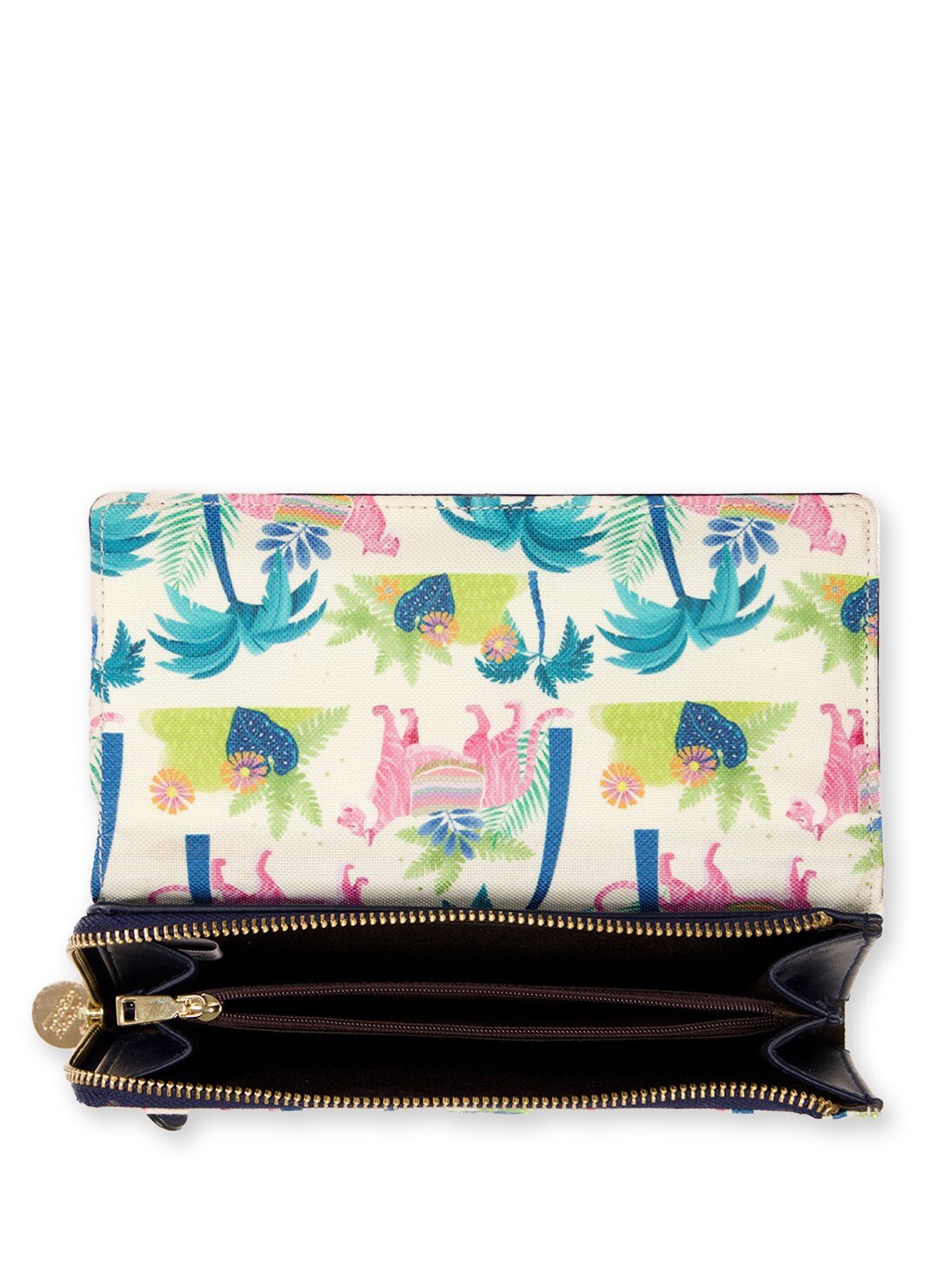 

happywagon Women Graphic Printed Leather Two Fold Wallet, Green