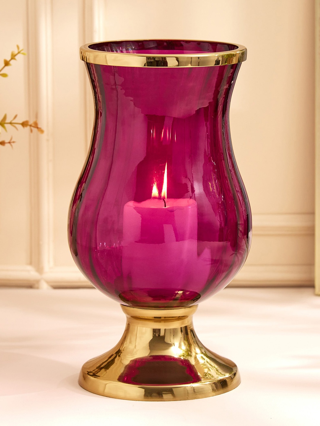 

Home Centre Purple Hurricane Glass Candle Holder