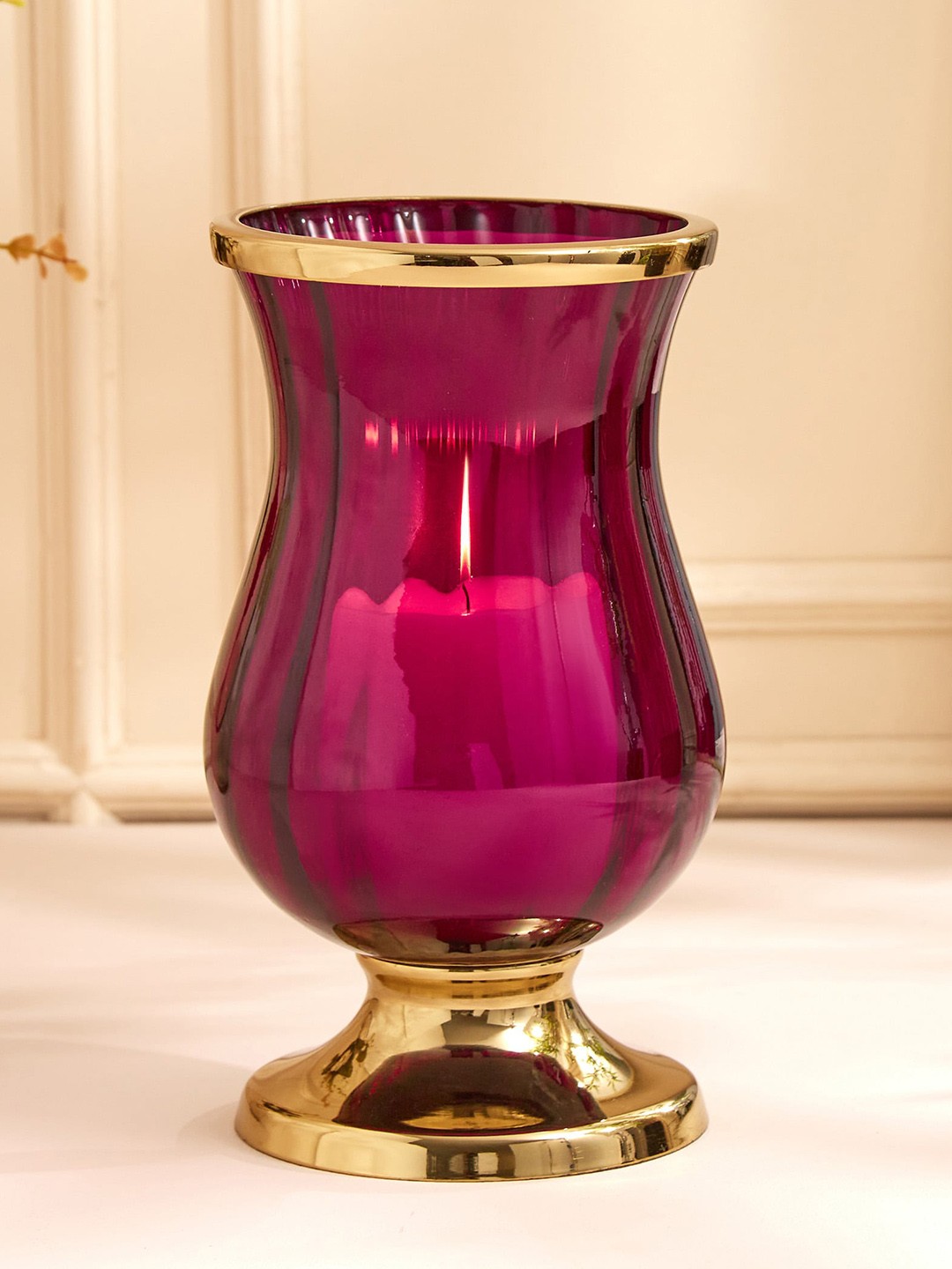 

Home Centre Fiesta Purple Hurricane Glass Candle Holder